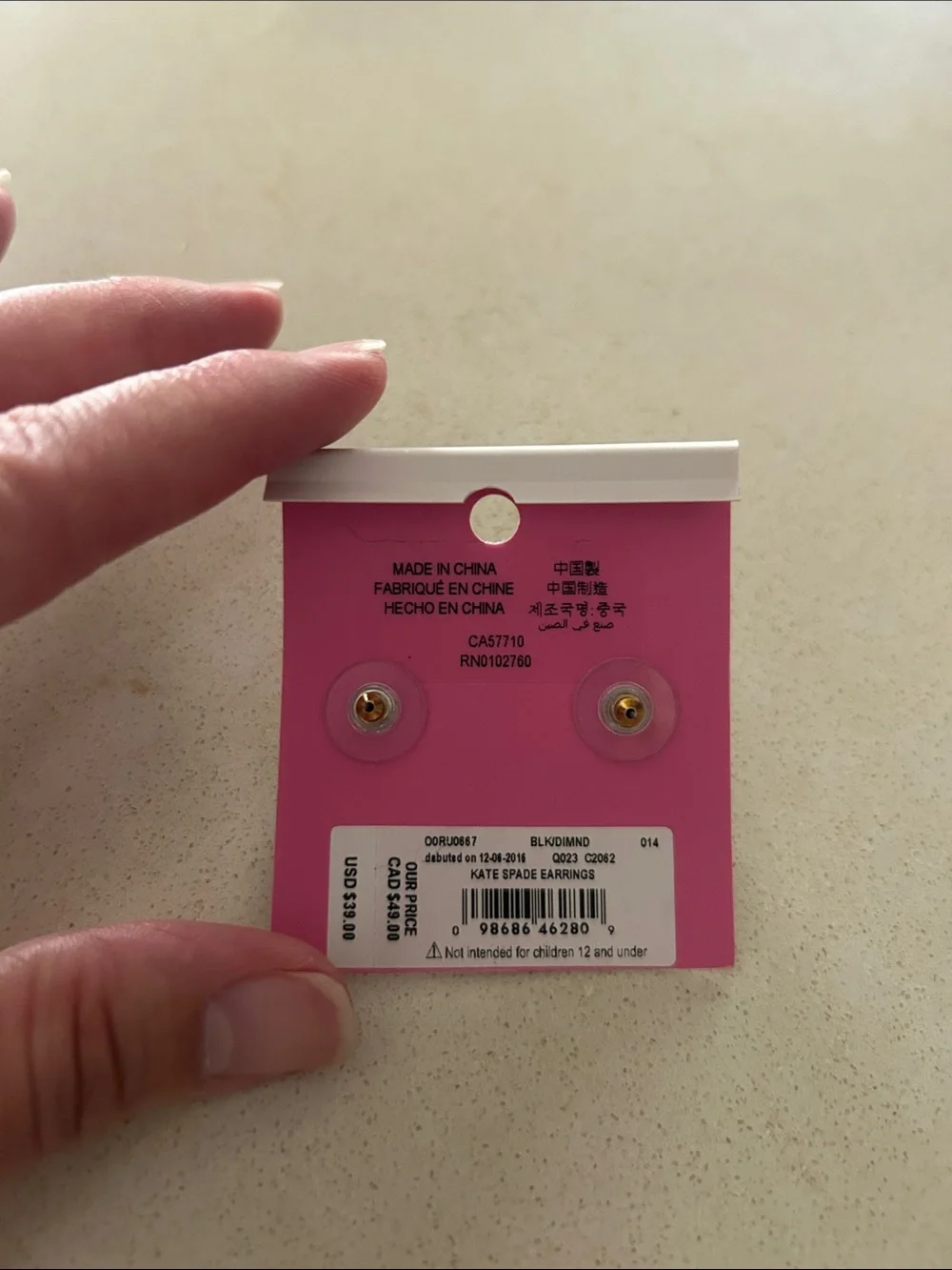 kate spade kids gold-tone stud earrings with blue stones
